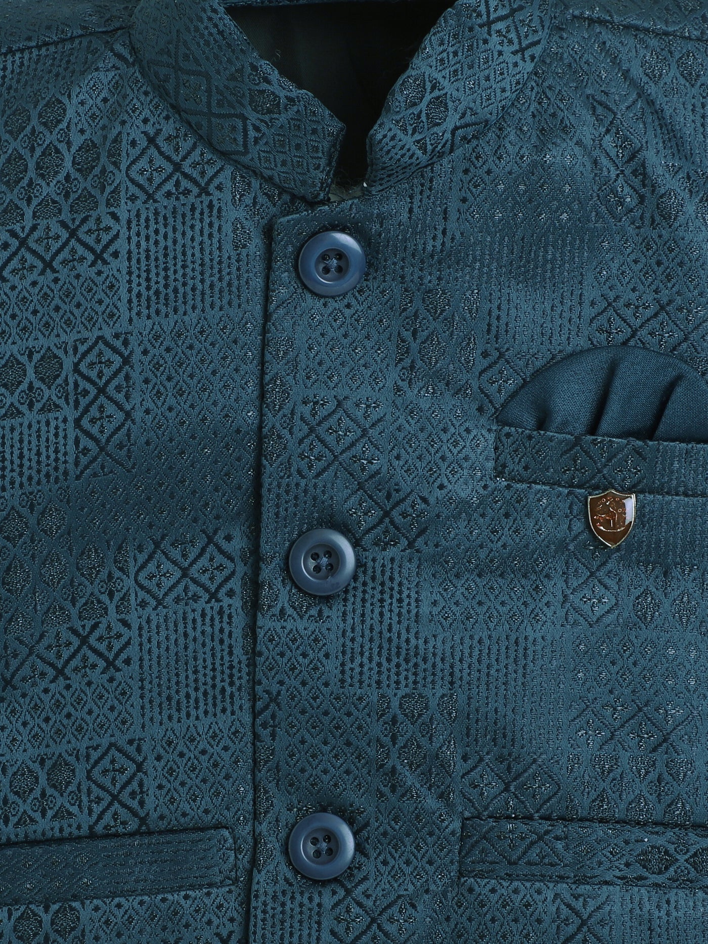 Boys Jacquard Geometric Diamond Motifs 3 Piece Suit Set