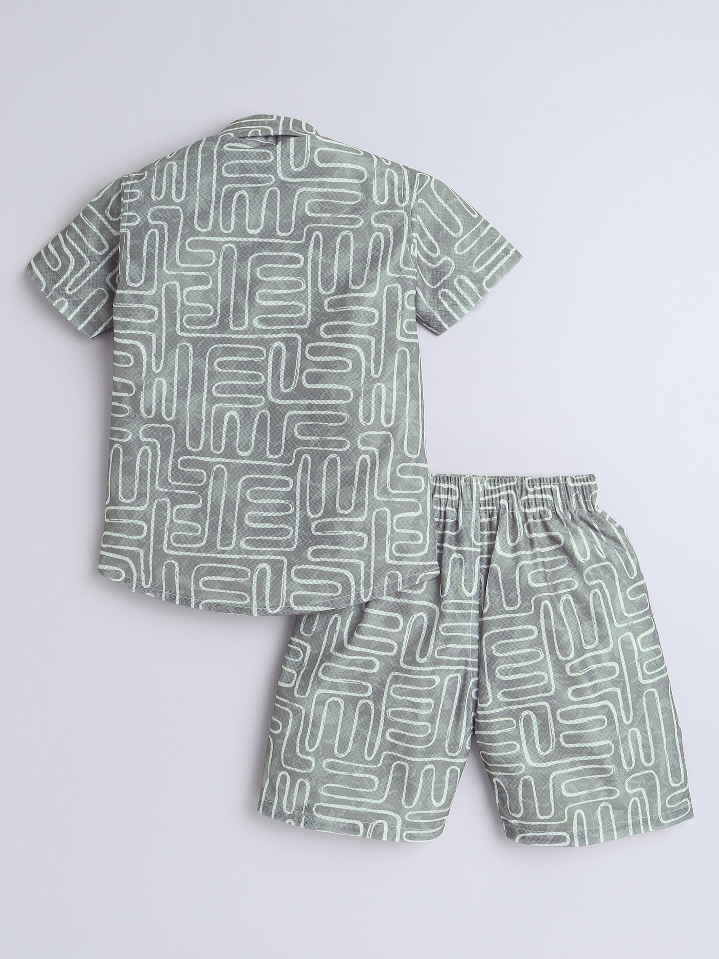 Boys Half Sleeves Printed Shirt & Shorts Set