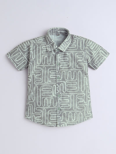 Boys Half Sleeves Printed Shirt & Shorts Set