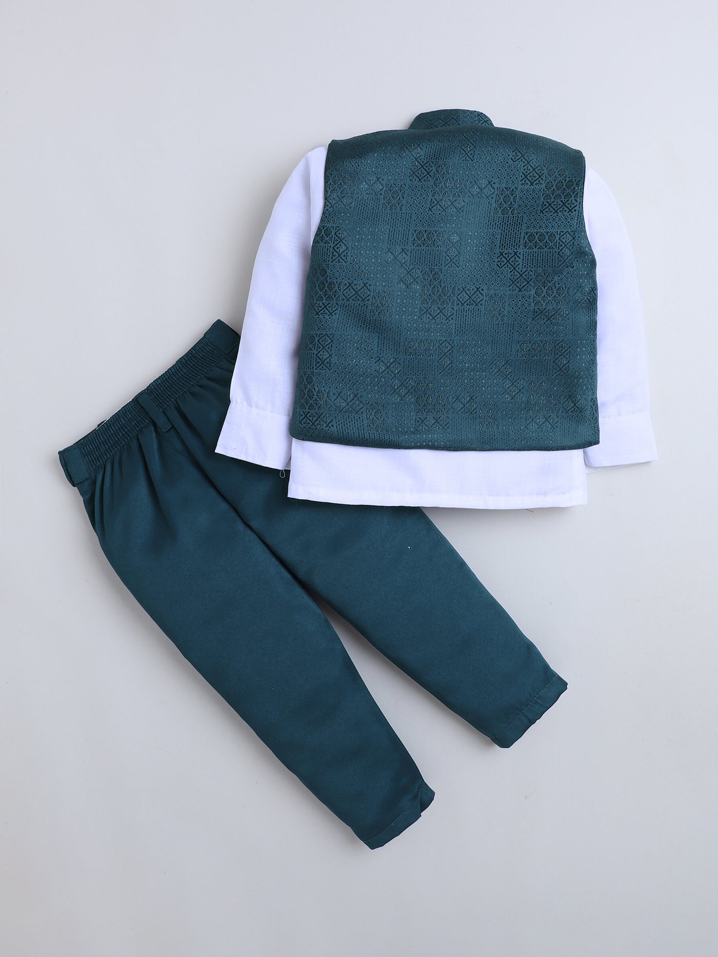 Boys Jacquard Geometric Diamond Motifs 3 Piece Suit Set