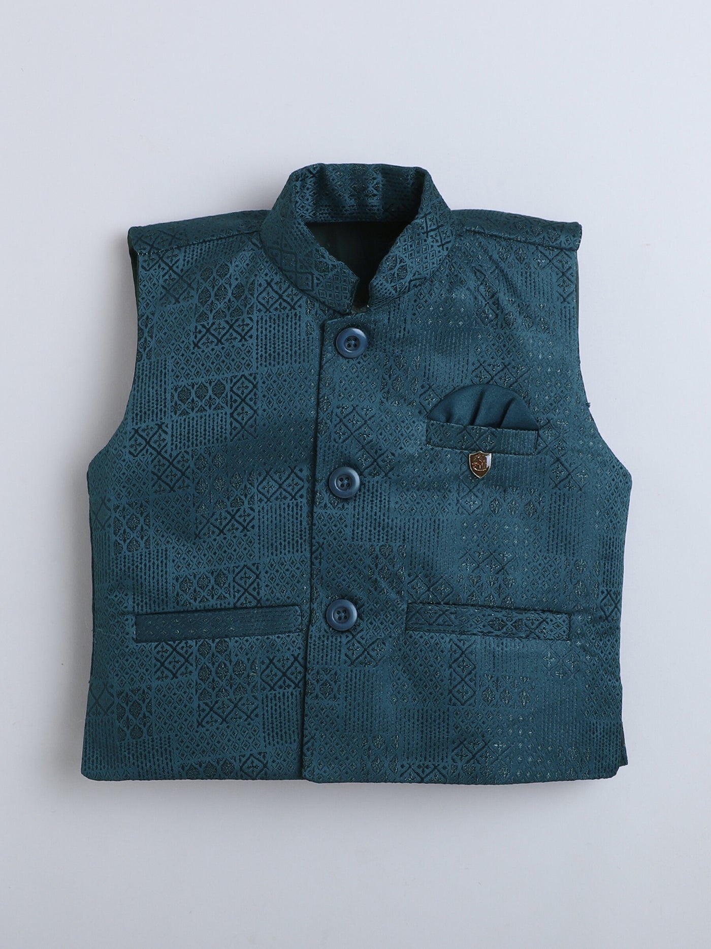 Boys Jacquard Geometric Diamond Motifs 3 Piece Suit Set