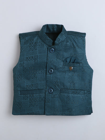 Boys Jacquard Geometric Diamond Motifs 3 Piece Suit Set