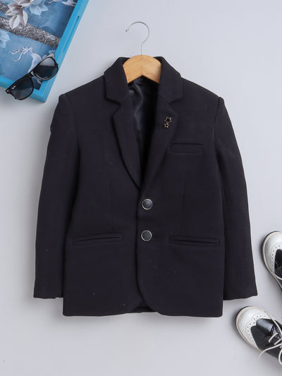 Boys Full Sleeves Solid Blazer