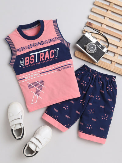 Boys Sleeve less Printed T-Shirt & Shorts Set