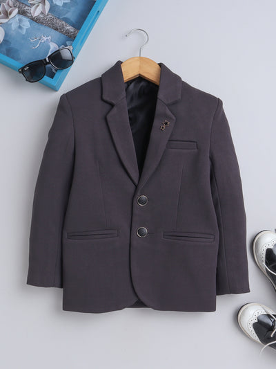 Boys Full Sleeves Solid Blazer