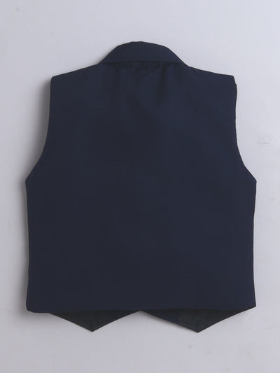 Fourfolds Boy 3-Piece Set Featuring  Shirt, Waistcoat with Bow , and Matching Trouser