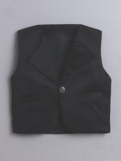 Fourfolds Boys' 3-Piece  Set with Shirt, Waistcoat, Bow , and Slim Fit Trouser Perfect for Weddings, Parties, and Special Occasions