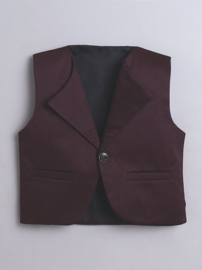 Fourfolds Boys' 3-Piece  Set with Shirt, Waistcoat, Bow , and Slim Fit Trouser Perfect for Weddings, Parties, and Special Occasions