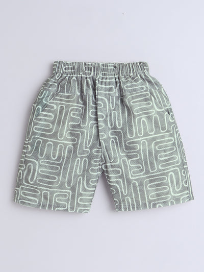 Boys Half Sleeves Printed Shirt & Shorts Set