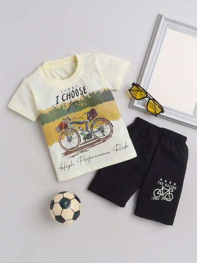 Boys Half Sleeve Printed T-Shirt & Shorts Set