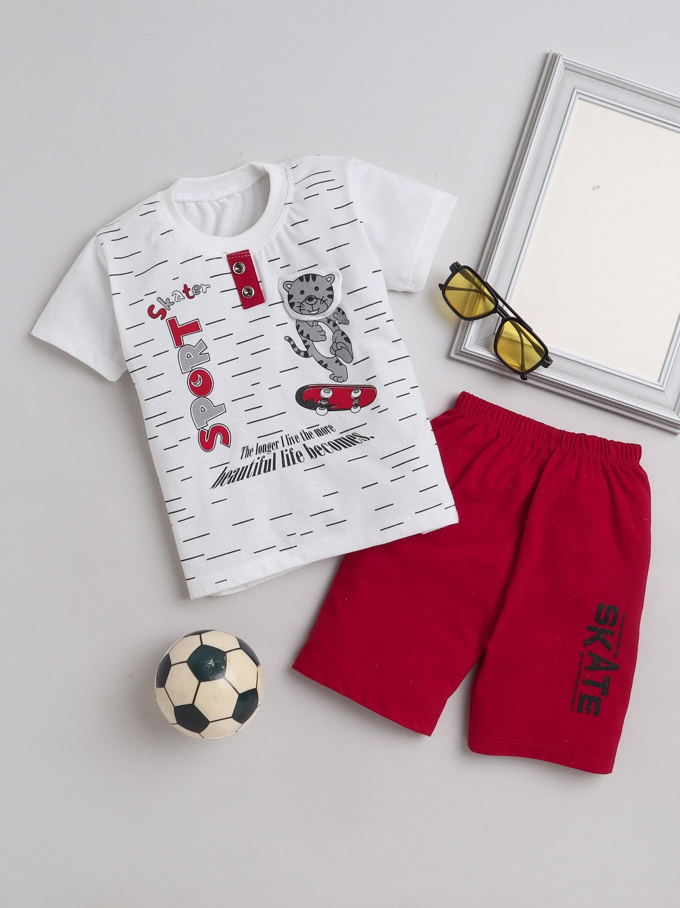 Boys Half Sleeve Printed T-Shirt & Shorts Set