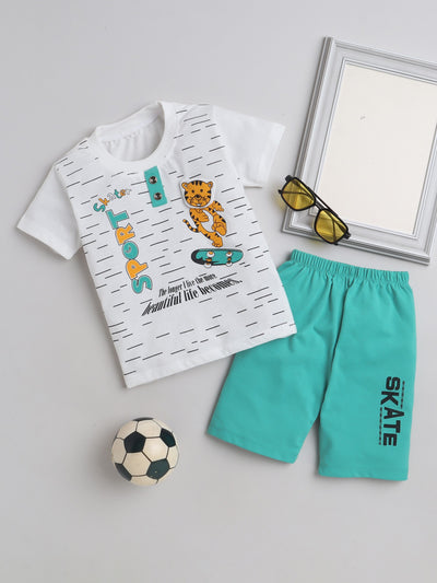 Boys Half Sleeve Printed T-Shirt & Shorts Set