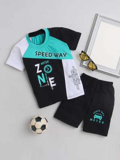 Boys Half Sleeve Printed T-Shirt & Shorts Set