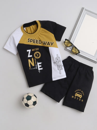 Boys Half Sleeve Printed T-Shirt & Shorts Set