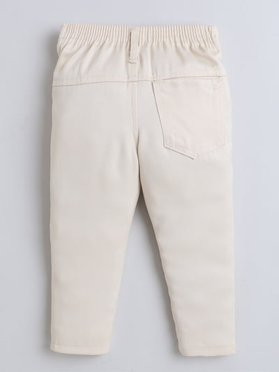 Boys Cotton Blend Embroidered 3 Piece Suit Set With Bow