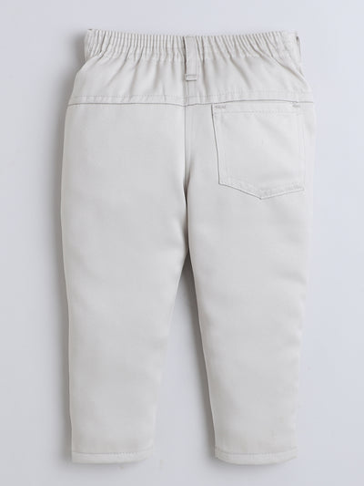 Boys Cotton Blend Embroidered 3 Piece Suit Set With Bow