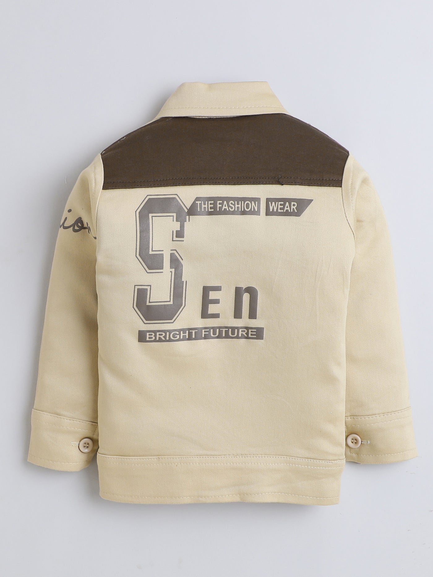 Boys Cotton Blend Color-block Graphic Print Jacket & Trouser Set With Printed T-shirt