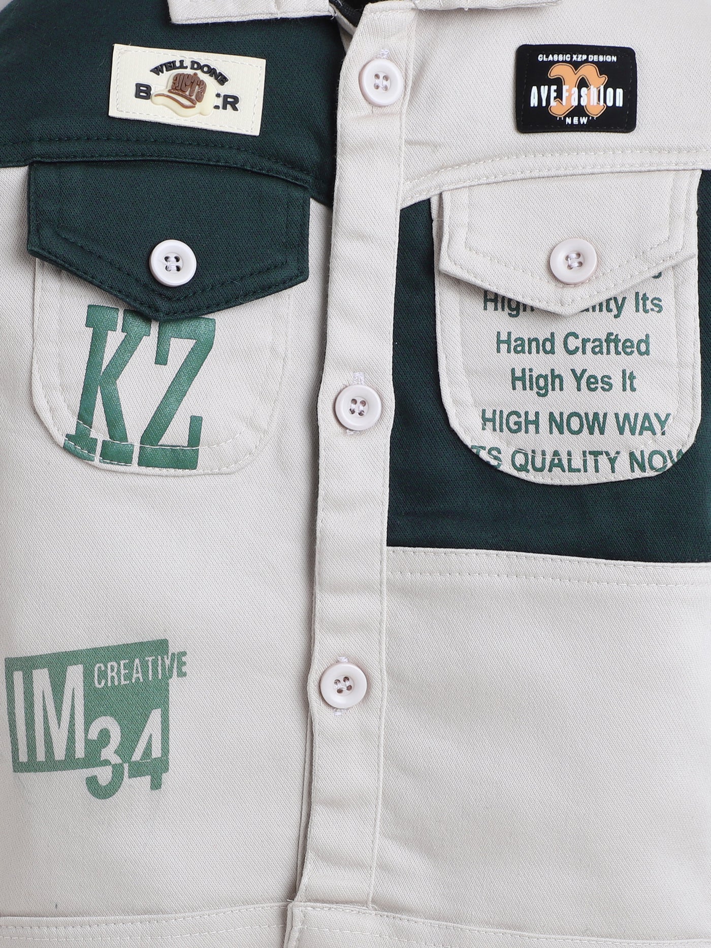 Boys Cotton Blend Color-block Graphic Print Jacket & Trouser Set With Printed T-shirt