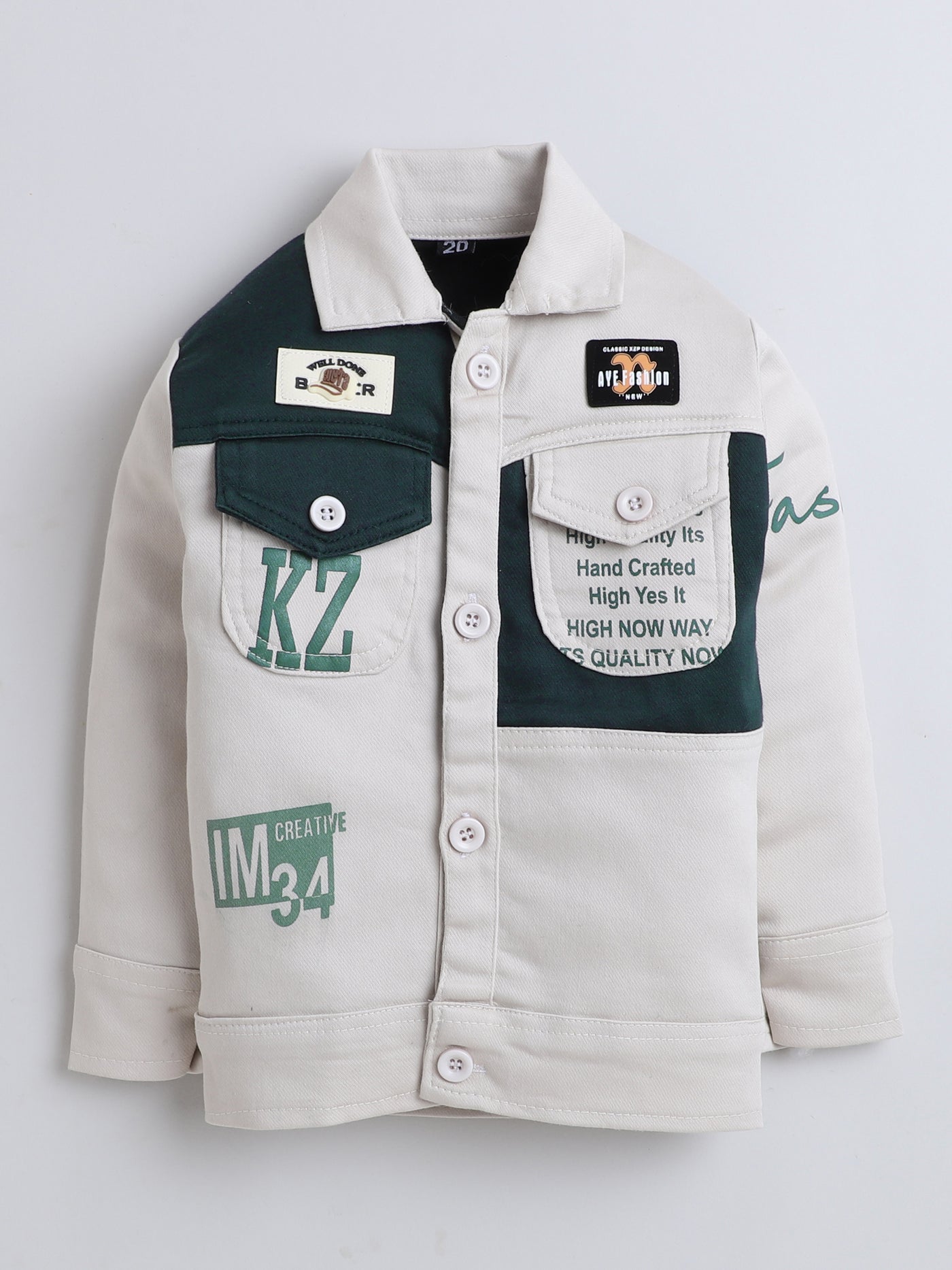 Boys Cotton Blend Color-block Graphic Print Jacket & Trouser Set With Printed T-shirt