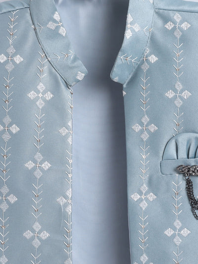 Boys Sequins Embellished Embroidered Sherwani Set