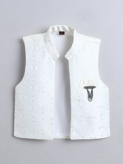 Boys Sequins Embellished Embroidered Sherwani Set