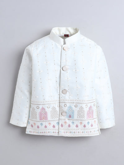 Boys Sequins Embellished Embroidered Sherwani Set