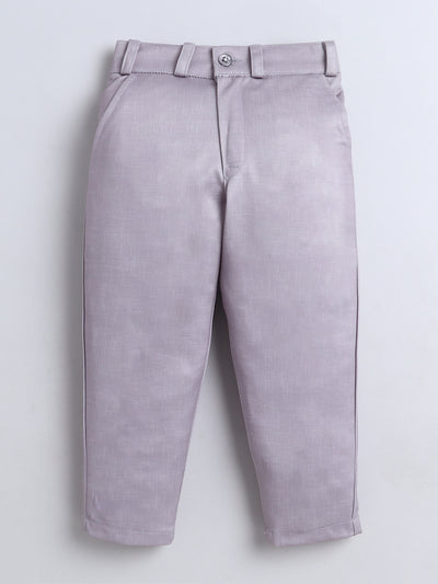 Boys Leaf Printed Mandarin Collar 3 Piece Suit Set