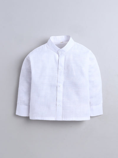 Boys Leaf Printed Mandarin Collar 3 Piece Suit Set