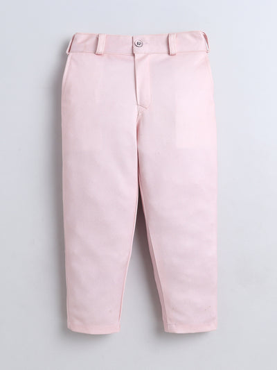 Boys Leaf Printed Mandarin Collar 3 Piece Suit Set