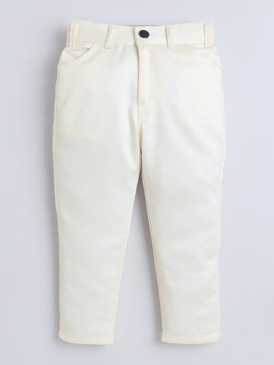 Boys Sequined Embroidered Sherwani & Trouser Set With Shrug