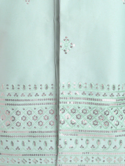 Boys Sequined Embroidered Sherwani & Trouser Set With Shrug