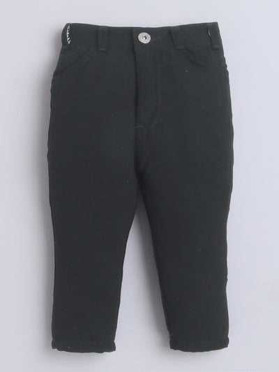 Boys Sequins Embellished Sherwani & Trouser Set With Shrug