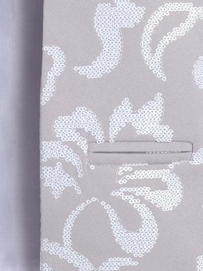 Boys Sequins Embellished Sherwani & Trouser Set With Shrug