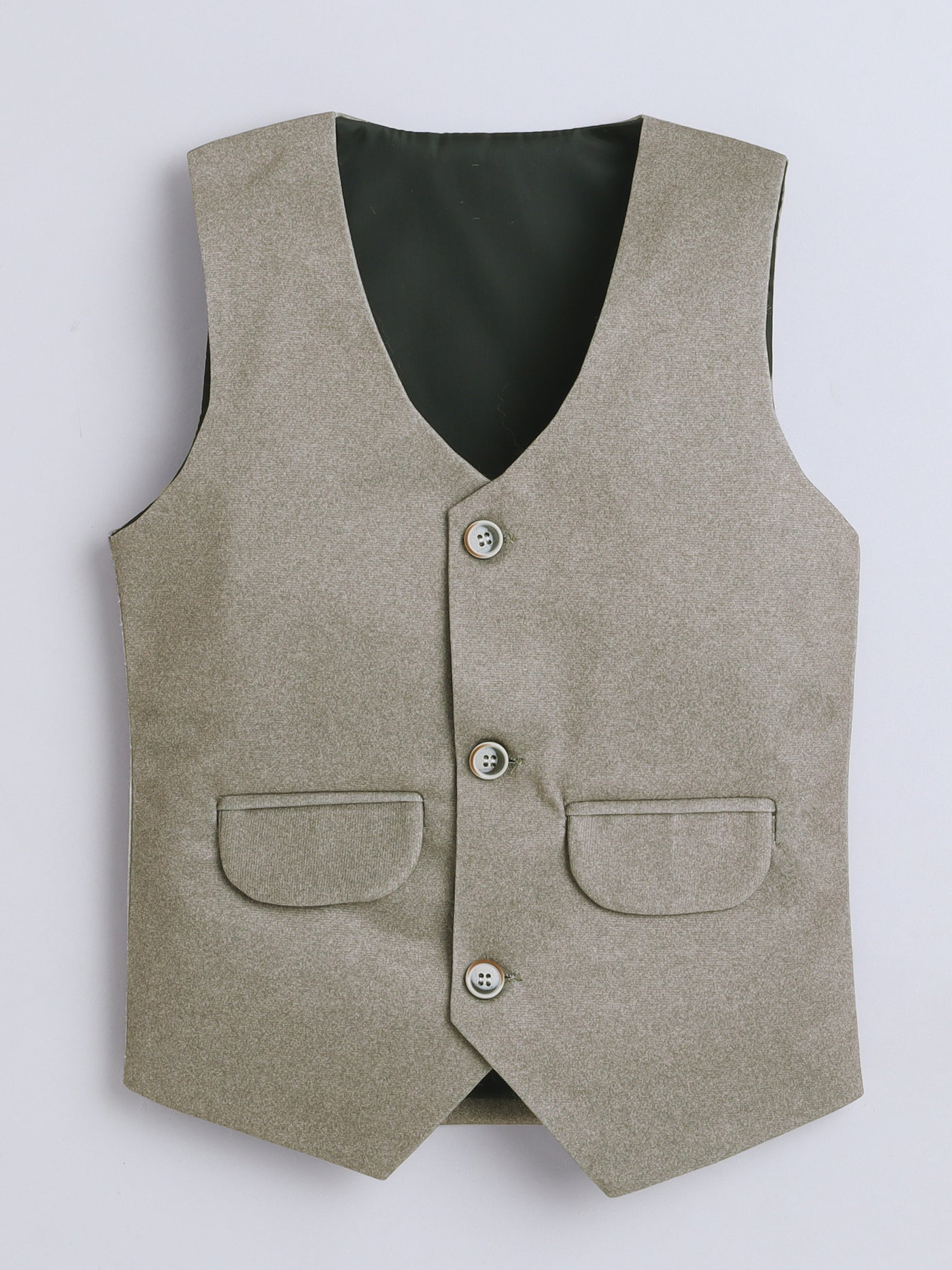 Boys Solid 3 Piece Suit Set With Bow