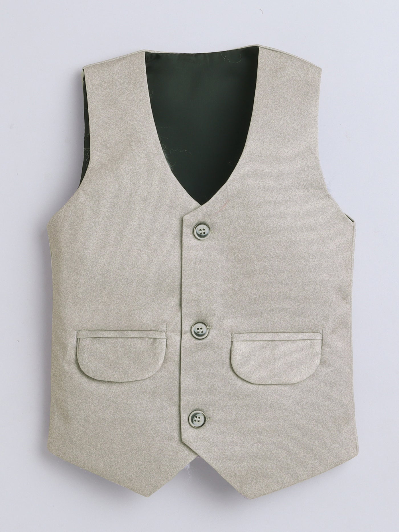 Boys Solid 3 Piece Suit Set With Bow