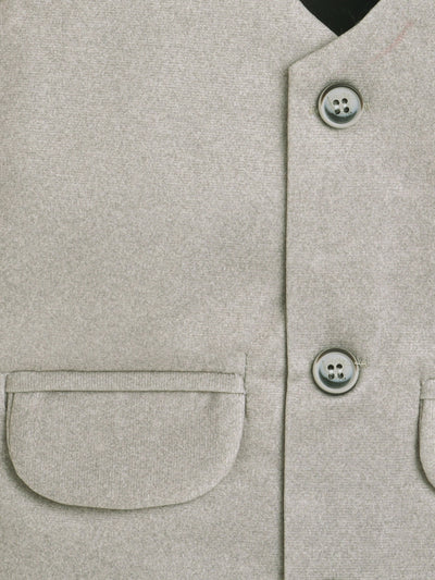 Boys Solid 3 Piece Suit Set With Bow