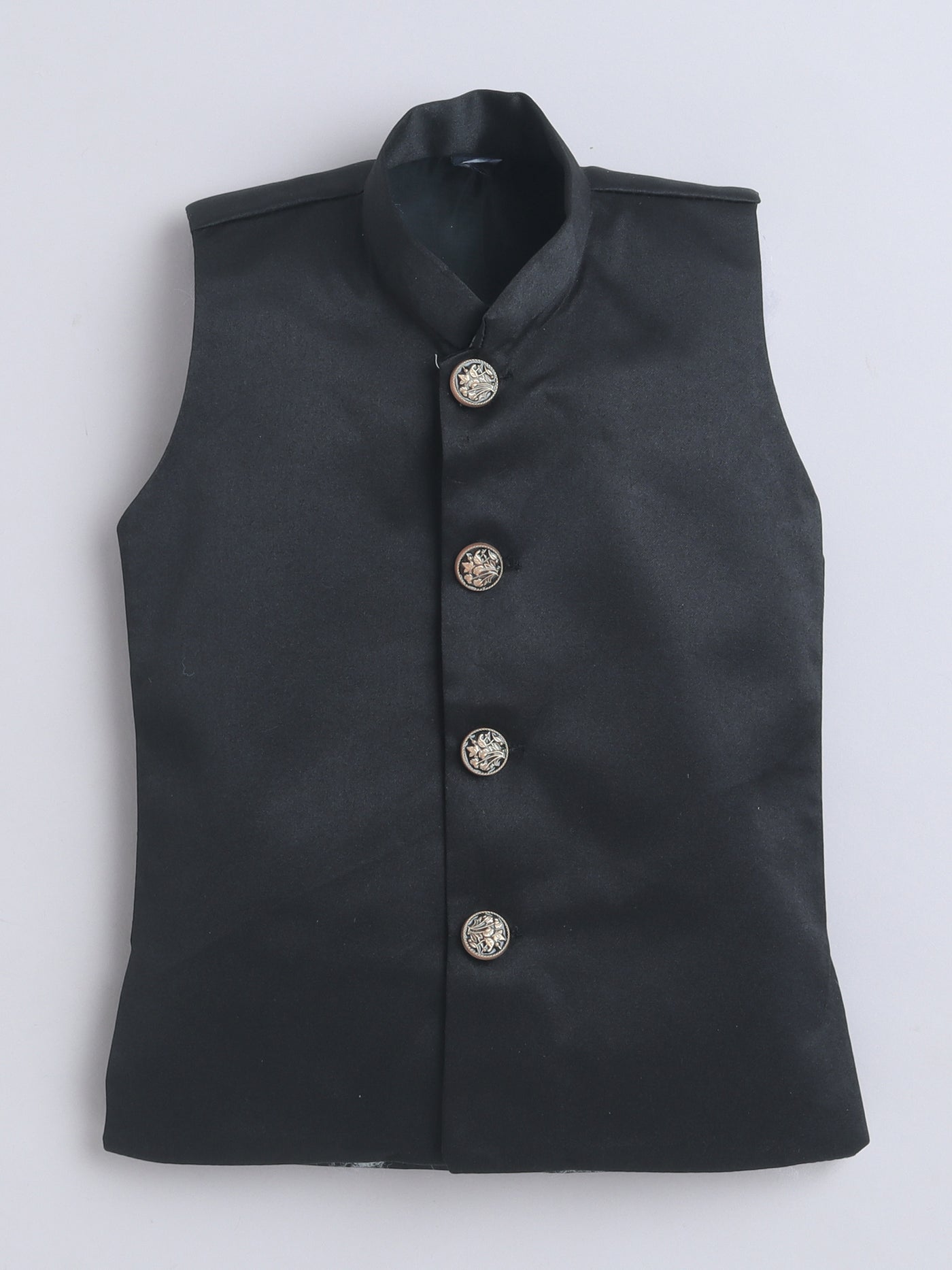 Boys Embroidered Sherwani & Trouser Set With Shrug