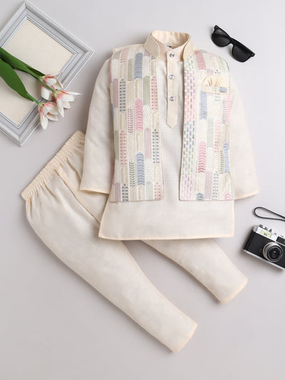 Boys Kurta & Pyjama Set With Waistcoat