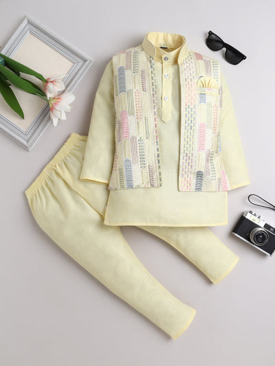 Boys Kurta & Pyjama Set With Waistcoat