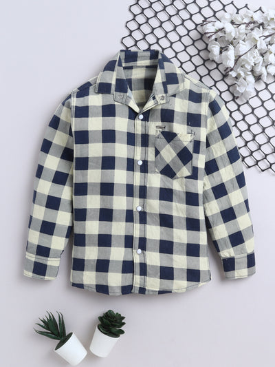 Boys Cotton Blend Checked Shirt