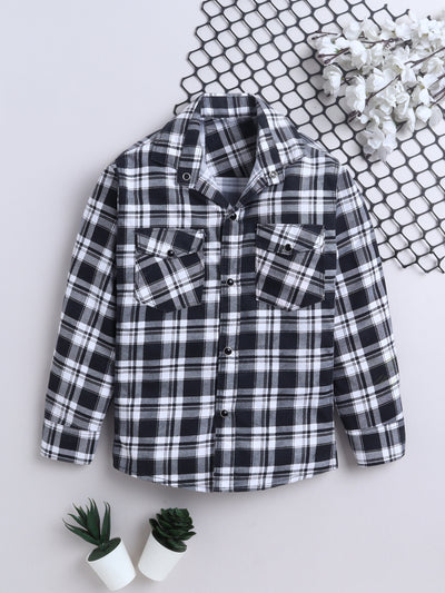 Boys Cotton Blend Checked Shirt