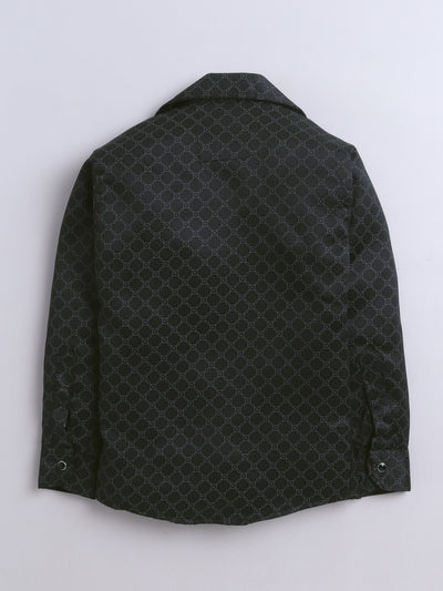 Boys Cotton Blend Geometric Print Shirt