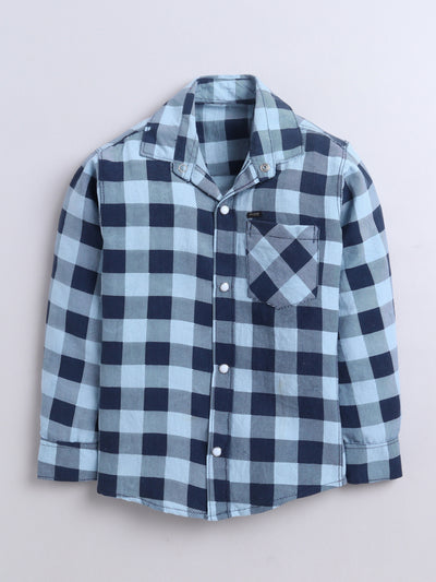 Boys Cotton Blend Checked Shirt