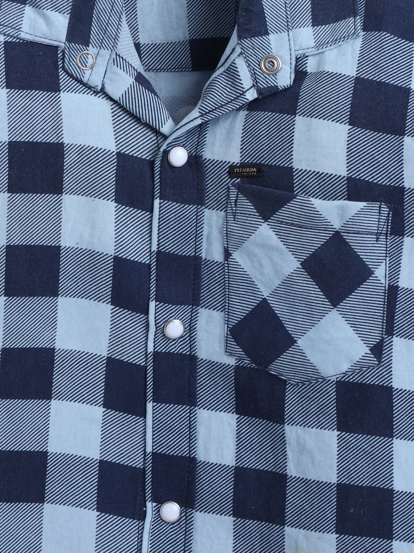 Boys Cotton Blend Checked Shirt