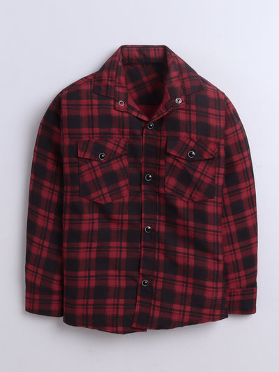 Boys Cotton Blend Checked Shirt