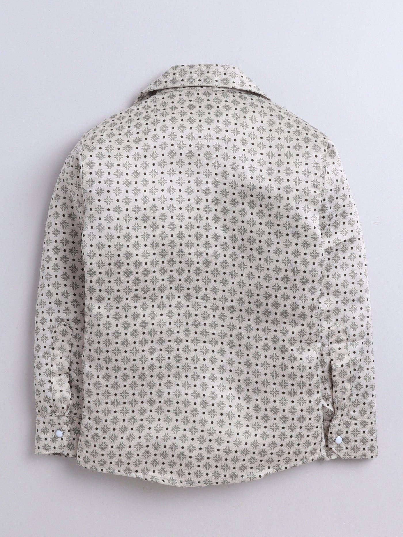 Boys Cotton Blend Geometric Print Shirt