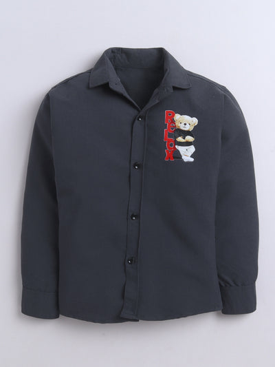 Boys Cotton Blend 3D Graphic Print Shirt