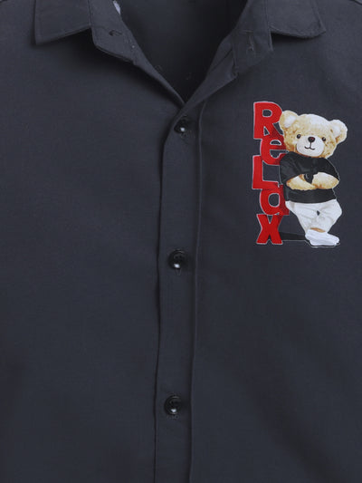 Boys Cotton Blend 3D Graphic Print Shirt