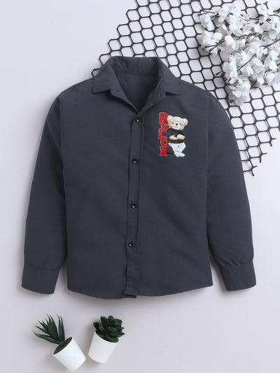 Boys Cotton Blend 3D Graphic Print Shirt