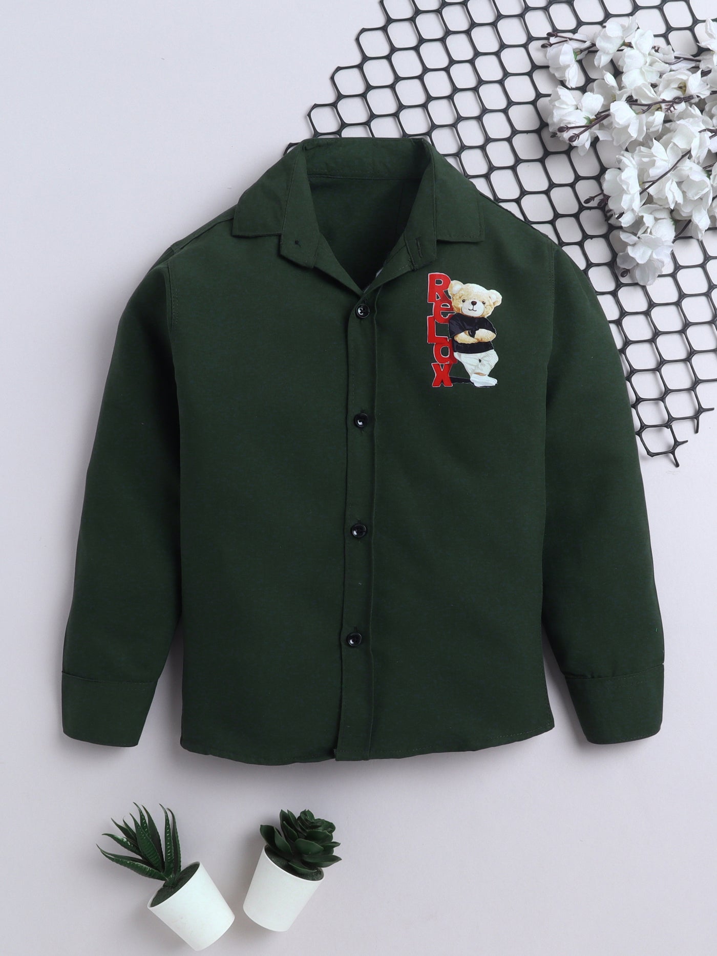 Boys Cotton Blend 3D Graphic Print Shirt